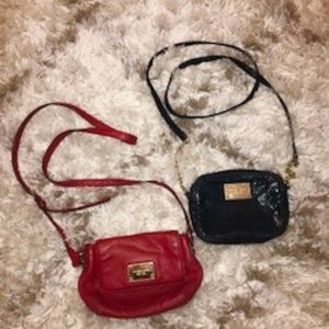 TWO Michael Kors Crossbody Bags; Red, Black